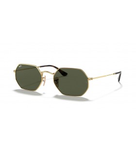 Ray-Ban RB3556N Octogonal Clasic L (53 - 21) / lentile Verzi și ramă de Aur, ochelari de Soare
