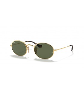 Ray-Ban RB3547N Oval Plat Lentile M (51 - 21) / lentile Verzi și ramă de Aur, ochelari de Soare