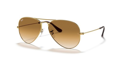 Ray-Ban RB3025 Letec Gradient XXL (62 - 14) / Hnedé šošovky a Zlato rámom slnečné Okuliare