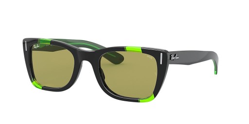Ray-Ban RB2248 Karibiku Fluo Zelená S (52 - 22) / Zelené šošovky a Čierny rám slnečné Okuliare