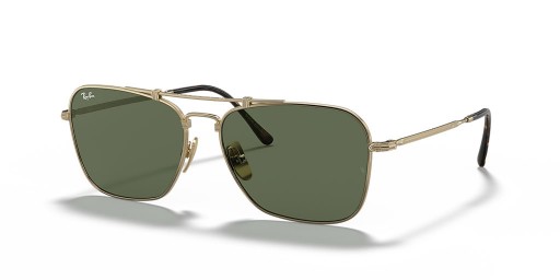 Ray-Ban RB8136 캐러밴 티타늄 XL(58-15)/녹색 렌즈 및 프레임이 금 선글라스
