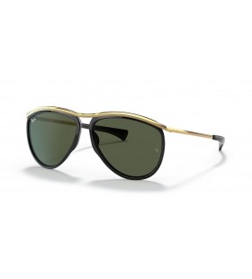 Ray-Ban RB2219 비행 Olympian M(59-13)/녹색 렌즈 및 프레임 검 선글라스