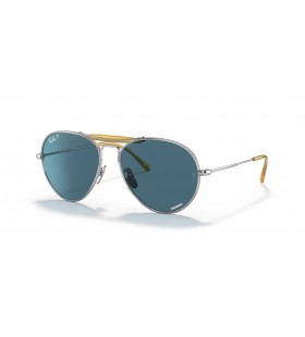 Sunčane naočale Ray-Ban RB8063 Titanium M (55-16) / S plavim staklima i srebrni okvir