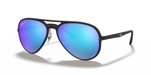 Ray-Ban RB4320CH Chromance L (58 - 16) / Blå linser och Svart ram Solglasögon