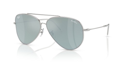Ray-Ban RBR0101S Lenny Kravitz X Flygare Omvänd XXL (62 - 11) / Silver linser och Silver ram Solglasögon