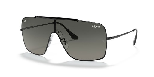 Ray-Ban RB3697 Wings II XXL (0 - 135) / Grå linser och Svart ram Solglasögon