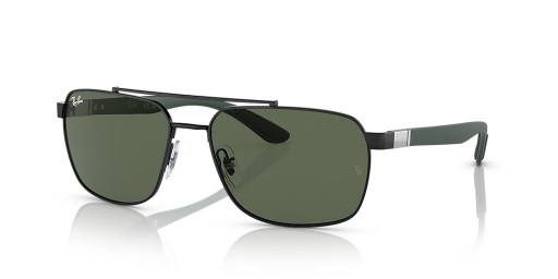 Ray-Ban RB3701 XXL (59 - 17) / Gröna linser och Svart ram Solglasögon