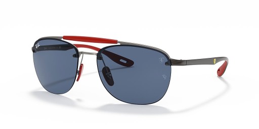 Ray-Ban RB3662M Scuderia Ferrari Collection XL (59 - 17) / Blå linser och Silver ram Solglasögon