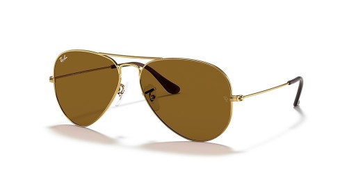 Ray-Ban RB3025 Aviator Classic XL (58 - 14) / Bruna linser och Guld ram Solglasögon