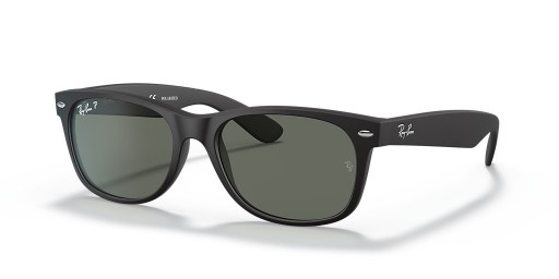 Ray-Ban Nya Wayfarer RB2132 Klassiska S (52 - 18) / Gröna linser och Svart ram Solglasögon