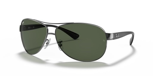 Ray-Ban RB3386 L (63 - 13) / Gröna linser och Silver ram Solglasögon