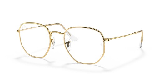 Ray-Ban RB3548 Sexkantiga Blå-Ljus Klart Mkr (51 - 21) / Transparenta linser och Guld ram Solglasögon