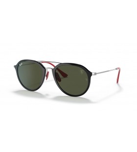 Ray-Ban RB4369M Scuderia Ferrari Collection XXL (53 - 21) / Gröna linser och Svart ram Solglasögon
