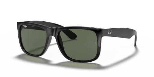 Ray-Ban RB4165F Justin Klasik M ( 55-17) / Yeşil lensler ve Siyah çerçeve Güneş Gözlüğü