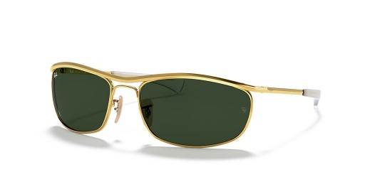 Ray-Ban RB3119M Olympian I Deluxe L (62-18) / Yeşil lensler ve Altın çerçeve Güneş Gözlüğü