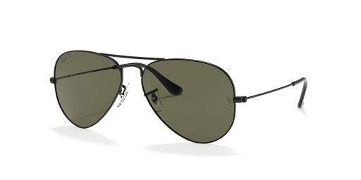 Ray-Ban RB3025 Aviator Classic XL (58-14) / Yeşil lensler ve Siyah çerçeve Güneş Gözlüğü