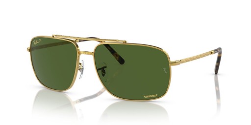 Ray-Ban RB3796 L (59 - 15) / Yeşil lensler ve Altın çerçeve Güneş Gözlüğü