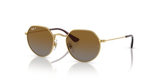 Ray-Ban RB9565S Jack Çocuk M (47-19) / Kahverengi lensler ve Altın çerçeve Güneş Gözlüğü