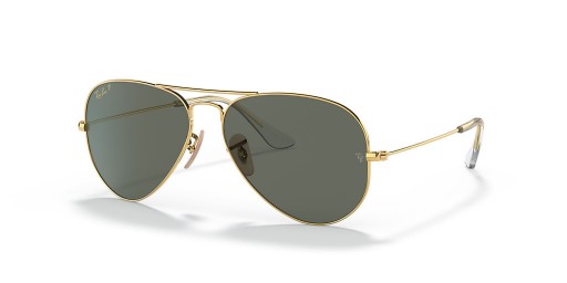 Ray-Ban RB3025K Havacı Katı Altın XL (58-14) / Yeşil lensler ve Altın çerçeve Güneş Gözlüğü