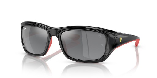 Ray-Ban RB4405M Scuderia Ferrari Koleksiyonu XL (59-19) / Gümüş lensler ve Siyah çerçeve Güneş Gözlüğü