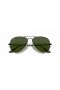 Ray-Ban RB3689 Aviator Metal II L (58 - 14) / Yeşil lensler ve Siyah çerçeve Güneş gözlüğü