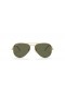 Ray-Ban RB3025 Aviator Classic XL (58-14) / Yeşil lensler ve Altın çerçeve Güneş Gözlüğü
