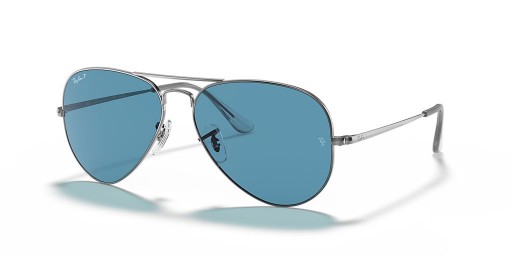Ray-Ban RB3689 Aviador de Metal II L (58 - 14) / Azul lentes y Gafas de sol de montura de Plata