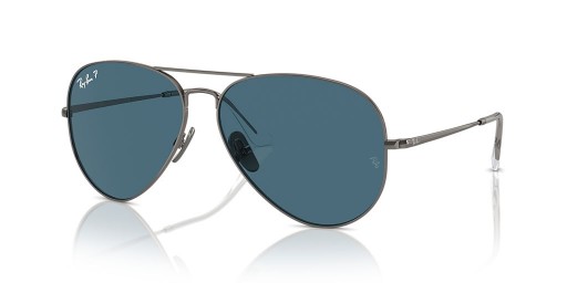 Ray-Ban RB8089 Aviator Titanium L (58 - 14) / Azul lentes y Gafas de sol de montura de Plata