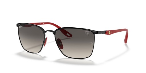 Ray-Ban RB3673M de la Scuderia Ferrari de Colección de M (56 - 17) / Gris y lentes de marco Negro, Gafas de sol
