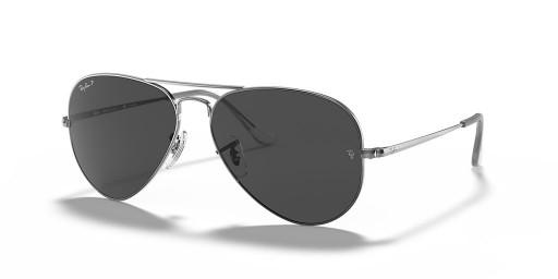 Ray-Ban RB3689 Metal II Aviator XXL (62 - 14) / lentes Negros y Gafas de sol de montura de Plata