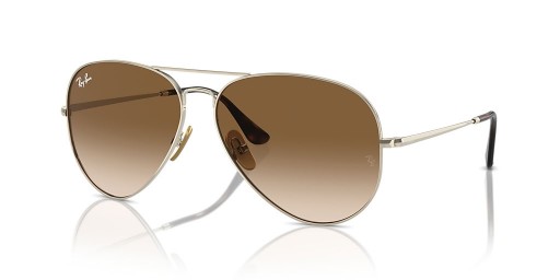 Ray-Ban RB8089 Aviator Titanium L (58 - 14) / Marrón lentes y Gafas de sol de montura de Oro