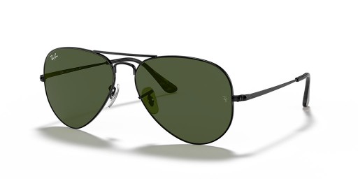 Ray-Ban RB3689 Aviador de Metal II M (55 - 14) / lentes de color Verde y Negro Gafas de sol de montura