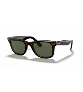Ray-Ban RB2140F Original Wayfarer Classic L (52 - 22) / lentes de color Verde y la Tortuga Gafas de sol de montura