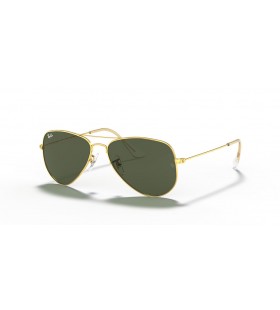 Ray-Ban RB3025 Aviator Extra PequeÃ±a XS (52 - 14) / lentes de color Verde y Oro, Gafas de sol de montura