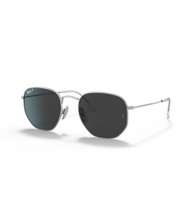 Ray-Ban RB8148 Hexagonal de Titanio M (51 - 21) / lentes Negros y Gafas de sol de montura de Plata