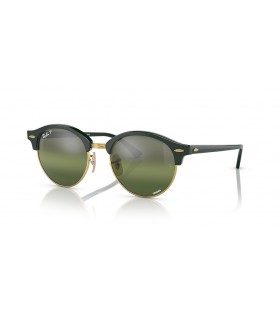 Ray-Ban RB4246 Clubround Chromance M (51 - 19) / de Plata y lentes de marco Verde de las Gafas de sol