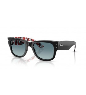 Ray-Ban RB0840S Mega Caminante de Disney de Mickey & Minnie Mouse Deconstruido M (51 - 21) / Gris y lentes de marco Negro, Gafas de sol