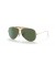 Ray-Ban RB3138 مطلق النار | الطيران جمع M (58 - 09) / الأخضر العدسات الذهب الإطار النظارات الشمسية