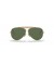 Ray-Ban RB3138 مطلق النار | الطيران جمع M (58 - 09) / الأخضر العدسات الذهب الإطار النظارات الشمسية