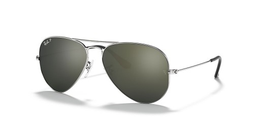 Ray-Ban RB3025 الطيار مرآة XL (58 - 14) / رمادي العدسات و النظارات الشمسية الإطار الفضي
