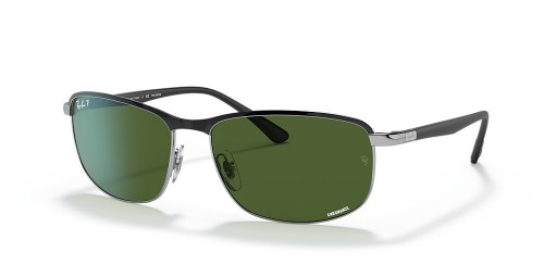 Ray-Ban RB3671CH Chromance XXL (60 - 16) / الأخضر العدسات و النظارات الشمسية الإطار الأسود