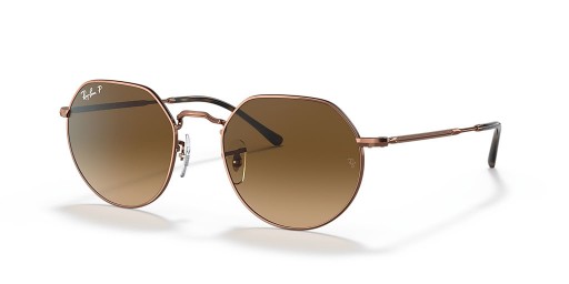Ray-Ban RB3565 جاك لتر (53 - 20) / بني العدسات النحاس نظارات الإطار
