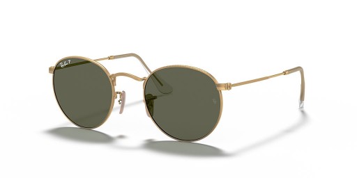 Ray-Ban RB3447 مستديرة معدنية S (50 - 21) / الأخضر العدسات الذهب الإطار النظارات الشمسية