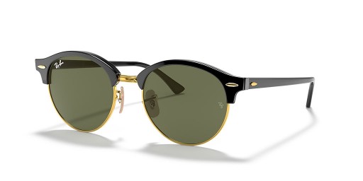Ray-Ban RB4246 Clubround الكلاسيكية م (51 - 19) / الأخضر العدسات و النظارات الشمسية الإطار الأسود