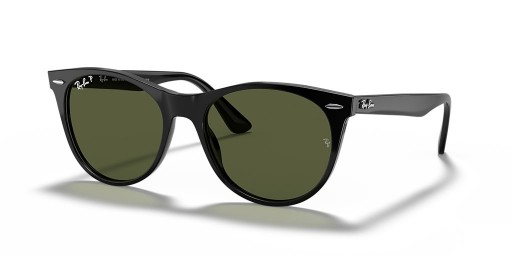 Ray-Ban RB2185 ابن السبيل الثاني الكلاسيكية L (55 - 18) / الأخضر العدسات و النظارات الشمسية الإطار الأسود