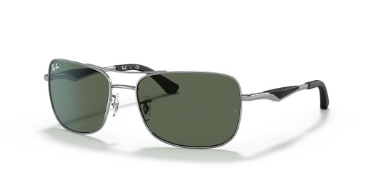 Ray-Ban RB3515 XXL (61 - 17) / الأخضر العدسات و النظارات الشمسية الإطار الفضي