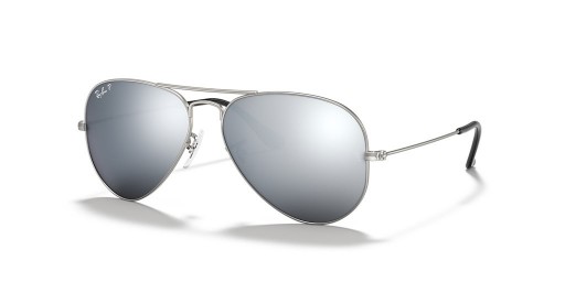 Ray-Ban RB3025 الطيار مرآة XL (58 - 14) / رمادي العدسات و النظارات الشمسية الإطار الفضي