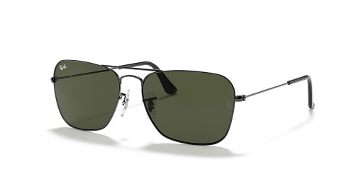 Ray-Ban RB3136 القافلة XL (58 - 15) / الأخضر العدسات و النظارات الشمسية الإطار الفضي