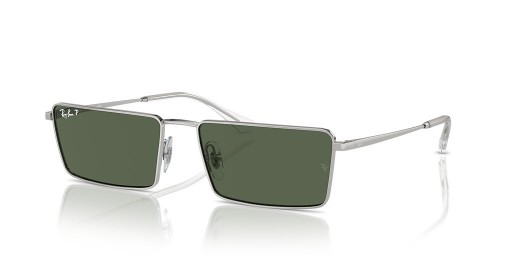 Ray-Ban RB3741 Emy الحيوي القائم L (56 - 17) / الأخضر العدسات و النظارات الشمسية الإطار الفضي