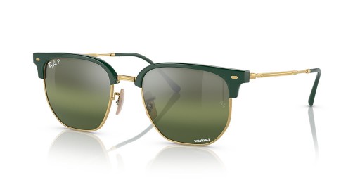 Ray-Ban RB4416 جديدة Clubmaster XL (53 - 20) / الفضة العدسات الخضراء نظارات الإطار